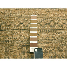 Load image into Gallery viewer, 10&#39;x13&#39;8&quot; Nuthatch Brown, Mamluk Design, Zero Pile, Distressed, Shaved Low, Hand Knotted, 100% Wool, Oriental Rug FWR457194