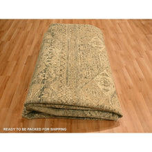 Load image into Gallery viewer, 10&#39;x13&#39;8&quot; Nuthatch Brown, Mamluk Design, Zero Pile, Distressed, Shaved Low, Hand Knotted, 100% Wool, Oriental Rug FWR457194