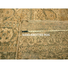 Load image into Gallery viewer, 10&#39;x13&#39;8&quot; Nuthatch Brown, Mamluk Design, Zero Pile, Distressed, Shaved Low, Hand Knotted, 100% Wool, Oriental Rug FWR457194