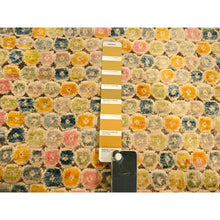 Load image into Gallery viewer, 9&#39;x12&#39;2&quot; Golden Yellow, THE BUTTONS, Sari Silk, Hand Knotted, Soft to the Touch, Oriental Rug FWR457200