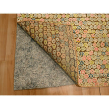 Load image into Gallery viewer, 5&#39;x7&#39;7&quot; Golden Yellow, THE BUTTONS, Sari Silk, Hand Knotted, Soft to the Touch, Oriental Rug FWR457212