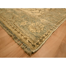 Load image into Gallery viewer, 6&#39;x9&#39;7&quot; Ecru Brown, Bijar Garus Design, Zero Pile, Distressed, Shaved Low, Hand Knotted, Undyed Natural Wool, Oriental Rug FWR457218