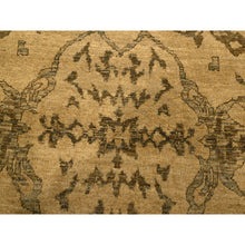 Load image into Gallery viewer, 6&#39;x9&#39;7&quot; Ecru Brown, Bijar Garus Design, Zero Pile, Distressed, Shaved Low, Hand Knotted, Undyed Natural Wool, Oriental Rug FWR457218
