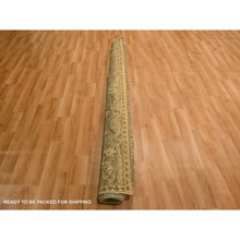Load image into Gallery viewer, 6&#39;x9&#39;7&quot; Ecru Brown, Bijar Garus Design, Zero Pile, Distressed, Shaved Low, Hand Knotted, Undyed Natural Wool, Oriental Rug FWR457218