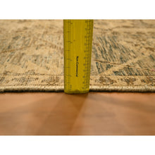 Load image into Gallery viewer, 6&#39;x9&#39;7&quot; Ecru Brown, Bijar Garus Design, Zero Pile, Distressed, Shaved Low, Hand Knotted, Undyed Natural Wool, Oriental Rug FWR457218