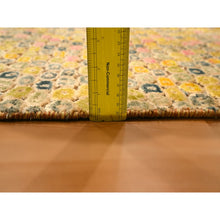 Load image into Gallery viewer, 2&#39;x3&#39; Amber Gold, The Buttons, Sari Silk, Hand Knotted, Soft To The Touch, Sample, Mat, Oriental Rug FWR457248