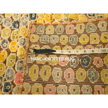 Load image into Gallery viewer, 2&#39;x3&#39; Golden Yellow, THE BUTTONS, Sari Silk, Hand Knotted, Soft to the Touch, Sample, Mat, Oriental Rug FWR457254