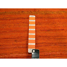 Load image into Gallery viewer, 8&#39;x10&#39;1&quot; Sunset Colors, Plain Solid Design, Kilim, Wool And Sari Silk, Hand Knotted, Oriental Rug FWR457260