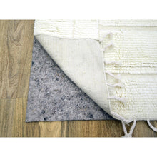 Load image into Gallery viewer, 10&#39;1&quot;x14&#39; Pearl White, Moroccan Weave With Grid Design, Solid, Textured Wool, Hand Knotted, Oriental Rug FWR457266