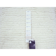 Load image into Gallery viewer, 10&#39;1&quot;x14&#39; Pearl White, Moroccan Weave With Grid Design, Solid, Textured Wool, Hand Knotted, Oriental Rug FWR457266