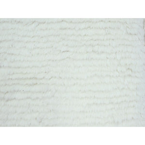 10'1"x14' Pearl White, Moroccan Weave With Grid Design, Solid, Textured Wool, Hand Knotted, Oriental Rug FWR457266