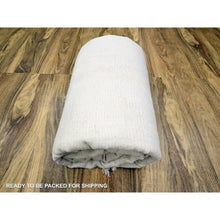 Load image into Gallery viewer, 10&#39;1&quot;x14&#39; Pearl White, Moroccan Weave With Grid Design, Solid, Textured Wool, Hand Knotted, Oriental Rug FWR457266