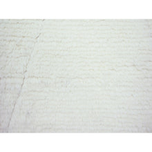 Load image into Gallery viewer, 9&#39;1&quot;x12&#39;3&quot; Pristine White, Moroccan Weave With Criss Cross Design, Shabby Chic, Natural Undyed Wool, Hand Knotted, Oriental Rug FWR457314