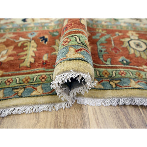 10'x14'3" Chiffon White, Heriz All Over Design, Soft Pile, Natural Dyes, Hand Knotted, Hand Spun New Zealand Wool, Oriental Rug FWR457338
