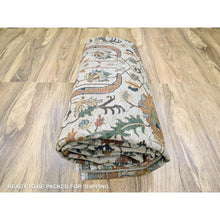 Load image into Gallery viewer, 10&#39;x14&#39;3&quot; Chiffon White, Heriz All Over Design, Soft Pile, Natural Dyes, Hand Knotted, Hand Spun New Zealand Wool, Oriental Rug FWR457338