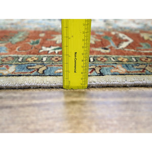 10'x14'3" Chiffon White, Heriz All Over Design, Soft Pile, Natural Dyes, Hand Knotted, Hand Spun New Zealand Wool, Oriental Rug FWR457338