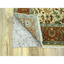 Load image into Gallery viewer, 7&#39;10&quot;x10&#39;3&quot; Linen White, Heriz All Over Design, Natural Dyes, Hand Knotted, Soft Pile, Hand Spun New Zealand Wool, Oriental Rug FWR457350