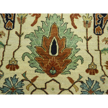 Load image into Gallery viewer, 7&#39;10&quot;x10&#39;3&quot; Linen White, Heriz All Over Design, Natural Dyes, Hand Knotted, Soft Pile, Hand Spun New Zealand Wool, Oriental Rug FWR457350