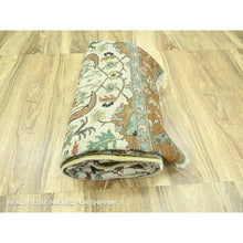 Load image into Gallery viewer, 7&#39;10&quot;x10&#39;3&quot; Linen White, Heriz All Over Design, Natural Dyes, Hand Knotted, Soft Pile, Hand Spun New Zealand Wool, Oriental Rug FWR457350