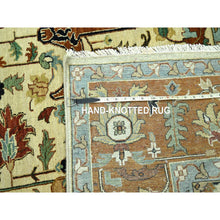 Load image into Gallery viewer, 7&#39;10&quot;x10&#39;3&quot; Midnight Blue, Nain with Flower Medallion Design, Soft Pile, Wool and Silk, Hand Knotted, 250 KPSI, Oriental Rug FWR549138