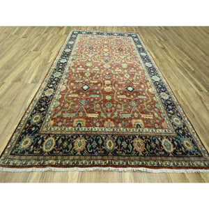 10'x13'10" Rust Red, Heriz All Over Design, Soft Pile, Natural Dyes, Hand Knotted, Hand Spun New Zealand Wool, Oriental Rug FWR457356