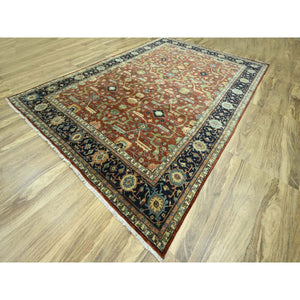 10'x13'10" Rust Red, Heriz All Over Design, Soft Pile, Natural Dyes, Hand Knotted, Hand Spun New Zealand Wool, Oriental Rug FWR457356