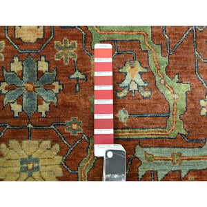 10'x13'10" Rust Red, Heriz All Over Design, Soft Pile, Natural Dyes, Hand Knotted, Hand Spun New Zealand Wool, Oriental Rug FWR457356