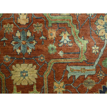 Load image into Gallery viewer, 10&#39;x13&#39;10&quot; Rust Red, Heriz All Over Design, Soft Pile, Natural Dyes, Hand Knotted, Hand Spun New Zealand Wool, Oriental Rug FWR457356
