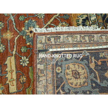 Load image into Gallery viewer, 10&#39;x13&#39;10&quot; Rust Red, Heriz All Over Design, Soft Pile, Natural Dyes, Hand Knotted, Hand Spun New Zealand Wool, Oriental Rug FWR457356