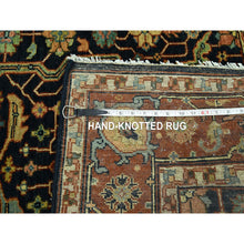 Load image into Gallery viewer, 5&#39;3&quot;x7&#39;1&quot; Midnight Blue, Heriz All Over Design, Natural Dyes, Hand Knotted, Soft Pile, Hand Spun New Zealand Wool, Oriental Rug FWR457380