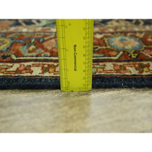 Load image into Gallery viewer, 4&#39;1&quot;x6&#39; Navy Blue, Heriz All Over Design, Hand Knotted, Soft Pile, Natural Dyes, Hand Spun New Zealand Wool, Oriental Rug FWR457386