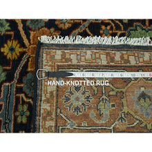 Load image into Gallery viewer, 4&#39;1&quot;x6&#39; Navy Blue, Heriz All Over Design, Hand Knotted, Soft Pile, Natural Dyes, Hand Spun New Zealand Wool, Oriental Rug FWR457386