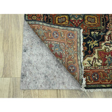 Load image into Gallery viewer, 2&#39;8&quot;x21&#39;8&quot; Midnight Blue, Heriz with Geometric Medallions Design, Natural Dyes, Hand Knotted, Soft Pile, Hand Spun New Zealand Wool, XL Runner, Oriental Rug FWR457392