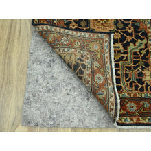 Load image into Gallery viewer, 2&#39;6&quot;x18&#39; Navy Blue, Heriz All Over Design, Natural Dyes, Hand Knotted, Hand Spun New Zealand Wool, Soft Pile, Xl Runner, Oriental Rug FWR457398