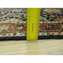 Load image into Gallery viewer, 2&#39;6&quot;x18&#39; Navy Blue, Heriz All Over Design, Natural Dyes, Hand Knotted, Hand Spun New Zealand Wool, Soft Pile, Xl Runner, Oriental Rug FWR457398