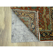 Load image into Gallery viewer, 2&#39;6&quot;x12&#39; Brick Red, Heriz All Over Design, Natural Dyes, Hand Knotted, Hand Spun New Zealand Wool, Soft Pile, Runner, Oriental Rug FWR457404