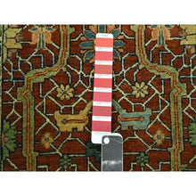 Load image into Gallery viewer, 2&#39;6&quot;x12&#39; Brick Red, Heriz All Over Design, Natural Dyes, Hand Knotted, Hand Spun New Zealand Wool, Soft Pile, Runner, Oriental Rug FWR457404