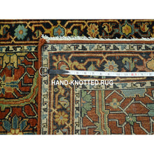 Load image into Gallery viewer, 2&#39;6&quot;x12&#39; Brick Red, Heriz All Over Design, Natural Dyes, Hand Knotted, Hand Spun New Zealand Wool, Soft Pile, Runner, Oriental Rug FWR457404