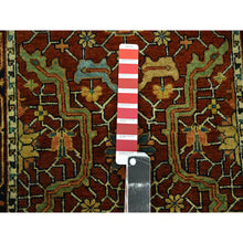 Load image into Gallery viewer, 2&#39;6&quot;x12&#39; Auburn Red, Heriz All Over Design, Soft Pile, Natural Dyes, Hand Knotted, Hand Spun New Zealand Wool, Runner, Oriental Rug FWR457410