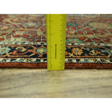 Load image into Gallery viewer, 2&#39;6&quot;x12&#39; Auburn Red, Heriz All Over Design, Soft Pile, Natural Dyes, Hand Knotted, Hand Spun New Zealand Wool, Runner, Oriental Rug FWR457410