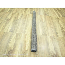 Load image into Gallery viewer, 6&#39;x9&#39;2&quot; Bone Brown With Charcoal Black, Oxidized And Distressed Grass Design With Exposed Warps, 100% Wool, Hand Knotted, Oriental Rug FWR457476