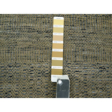 Load image into Gallery viewer, 2&#39;6&quot;x8&#39; Dijon Brown with Charcoal Black, Hand Knotted, Oxidized and Distressed Grass Design with Exposed Warps, 100% Wool, Runner, Oriental Rug FWR457590
