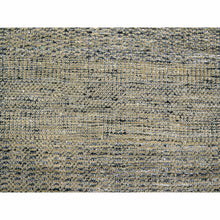 Load image into Gallery viewer, 9&#39;1&quot;x12&#39; Charcoal Black with Latte Brown, Oxidized and Distressed Grass Design with Exposed Warps, 100% Wool, Hand Knotted, Oriental Rug FWR457620
