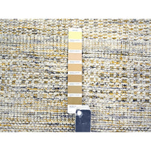 Load image into Gallery viewer, 2&#39;8&quot;x8&#39;2&quot; Mustard Yellow, Oxidized And Distressed Grass Design With Exposed Warps, Natural Wool, Hand Knotted, Runner, Oriental Rug FWR457638