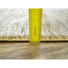Load image into Gallery viewer, 2&#39;8&quot;x8&#39;2&quot; Mustard Yellow, Oxidized And Distressed Grass Design With Exposed Warps, Natural Wool, Hand Knotted, Runner, Oriental Rug FWR457638