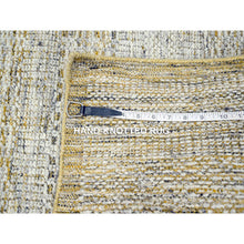 Load image into Gallery viewer, 2&#39;8&quot;x8&#39;2&quot; Mustard Yellow, Oxidized And Distressed Grass Design With Exposed Warps, Natural Wool, Hand Knotted, Runner, Oriental Rug FWR457638