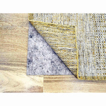 Load image into Gallery viewer, 2&#39;8&quot;x8&#39;2&quot; Daisy White with Golden Yellow, Hand Knotted, Oxidized and Distressed Grass Design with Exposed Warps, 100% Wool, Runner, Oriental Rug FWR457650