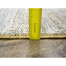 Load image into Gallery viewer, 2&#39;8&quot;x8&#39;2&quot; Daisy White With Golden Yellow, Hand Knotted, Oxidized And Distressed Grass Design With Exposed Warps, 100% Wool, Runner, Oriental Rug FWR457650