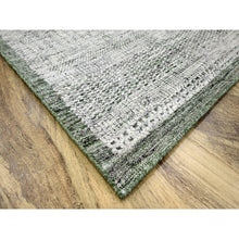 Load image into Gallery viewer, 9&#39;9&quot;x13&#39;10&quot; Vista White With Basil Green, Oxidized And Distressed Grass Design With Exposed Warps, Hand Knotted, 100% Wool, Oriental Rug FWR457662