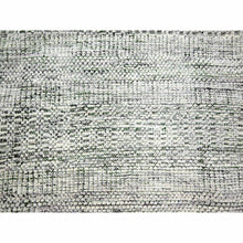 Load image into Gallery viewer, 10&#39;2&quot;x10&#39;2&quot; Pine Green With Vista White, Oxidized And Distressed Grass Design With Exposed Warps, Pure Wool, Hand Knotted, Square, Oriental Rug FWR457674